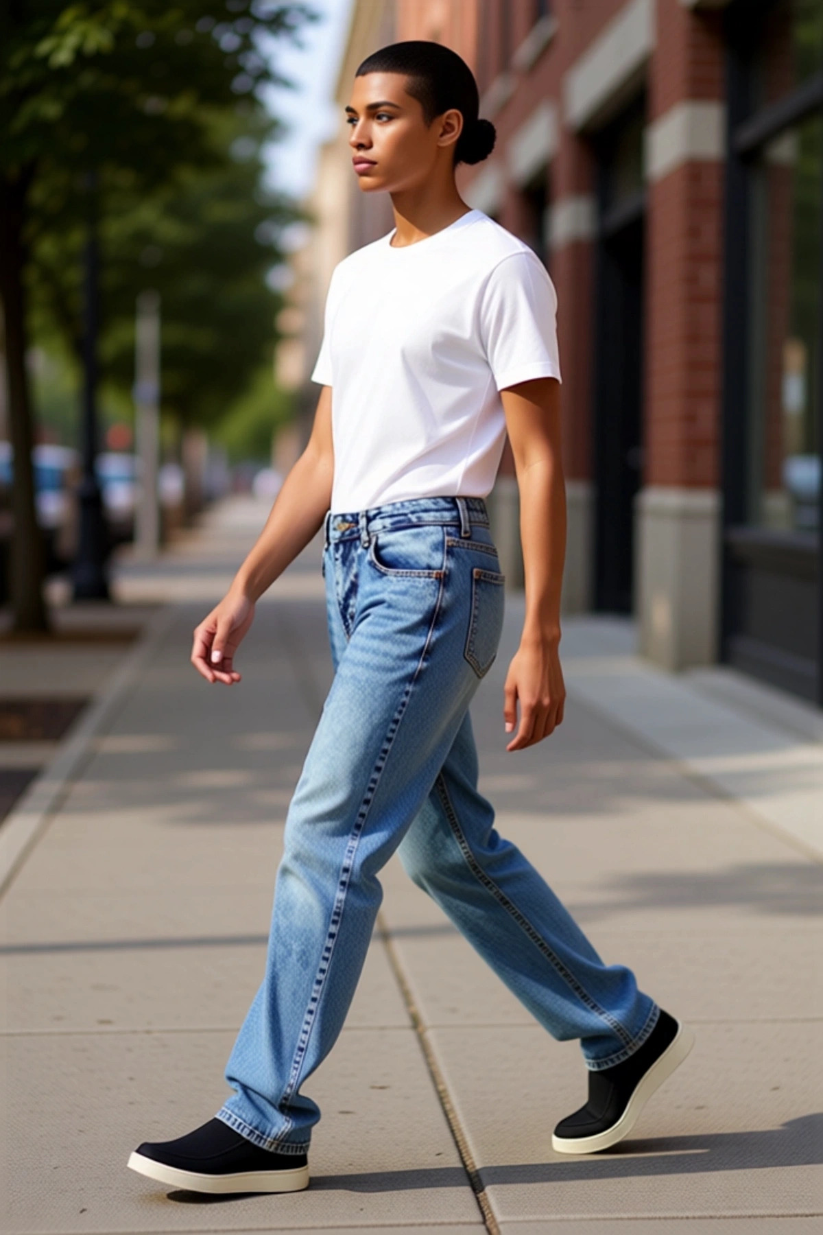 Erkek Moda Straight Fit Denim Pantolon Yüksek Bel Uzun Boy Pamuk Günlük Kullanım Modern Tasarım