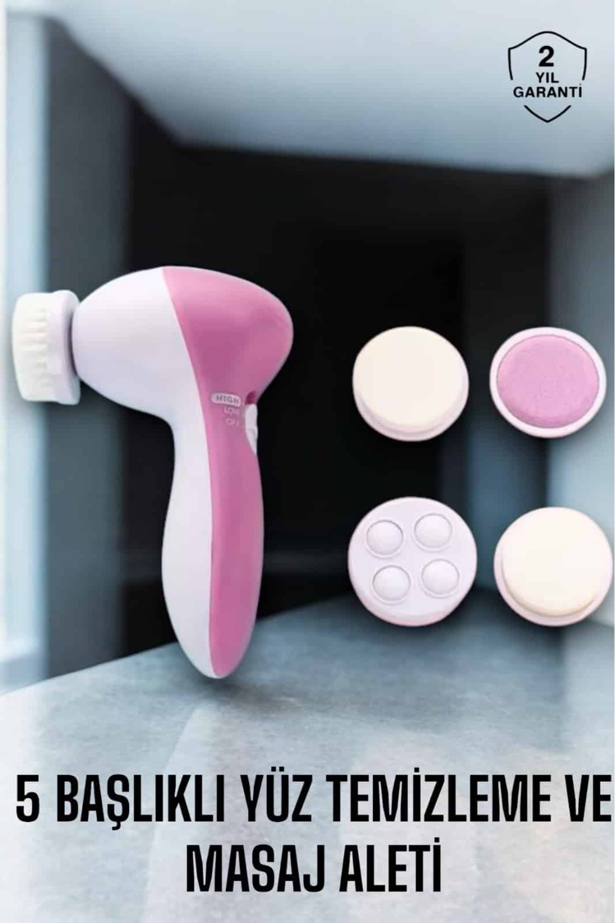 UCUZTEKNO Taşınabilir Yüz Temizleme Cihazı Masaj, Peeling, Temizlik 5 Başlıklı