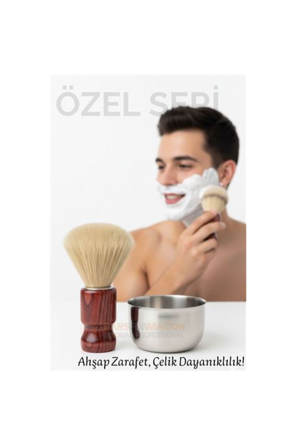 Store Klasik Tıraş Seti – Ahşap Saplı Fırça & 304 Paslanmaz Çelik Tıraş Tası