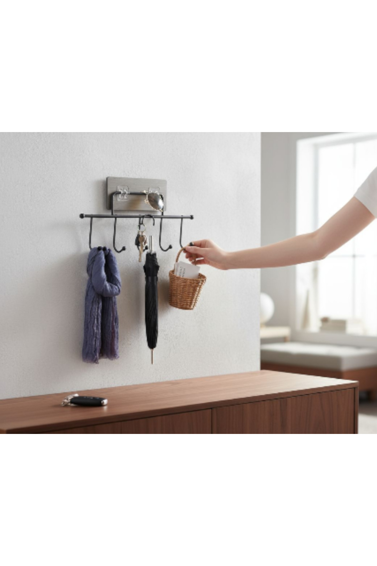 5-piece towel rack with adhesive on bathroom toilet kitchen tiles behind the door