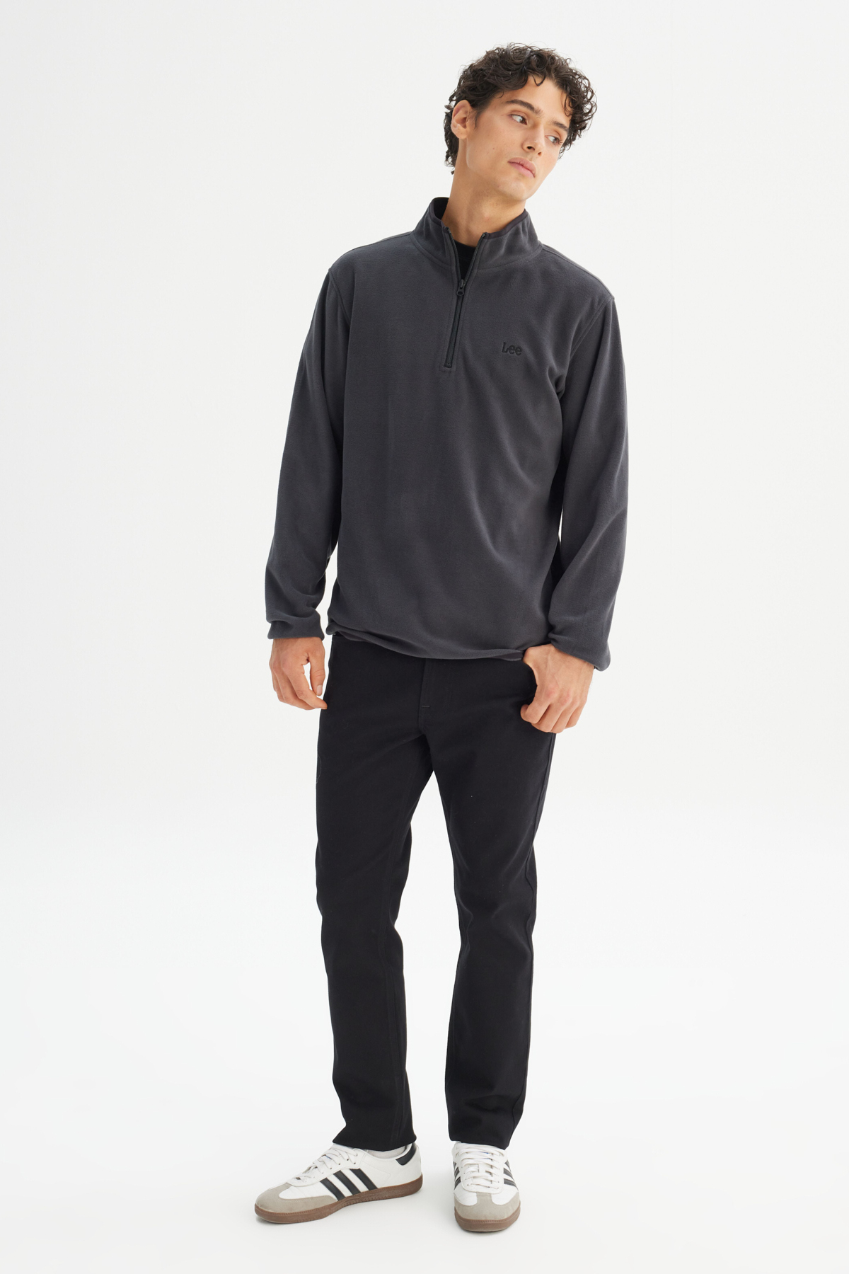 Lee Regular Fit Normal Kesim Fermuarlı Dik Yaka Polar görsel 2