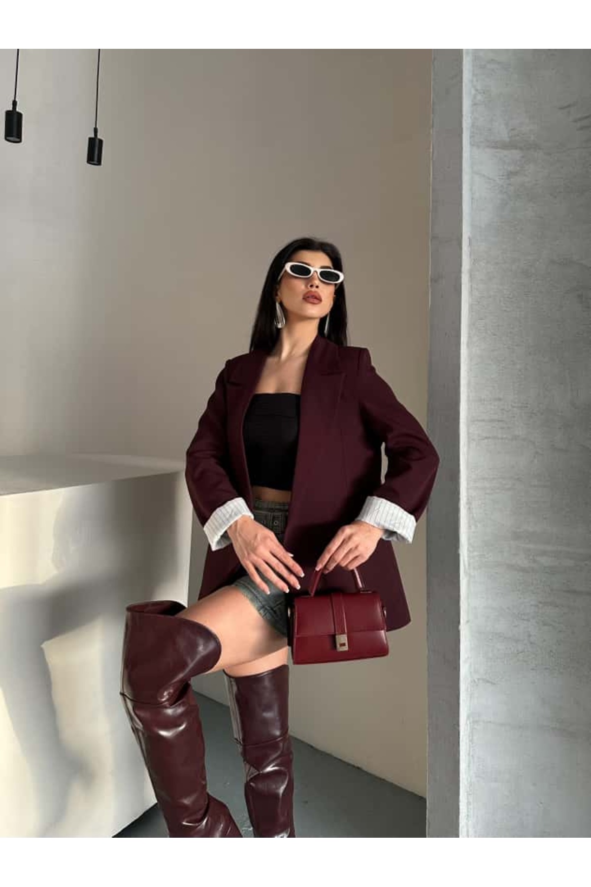 MYGİYİMİSTANBUL  blazer ceket ( çizgili astar) - Görsel 7