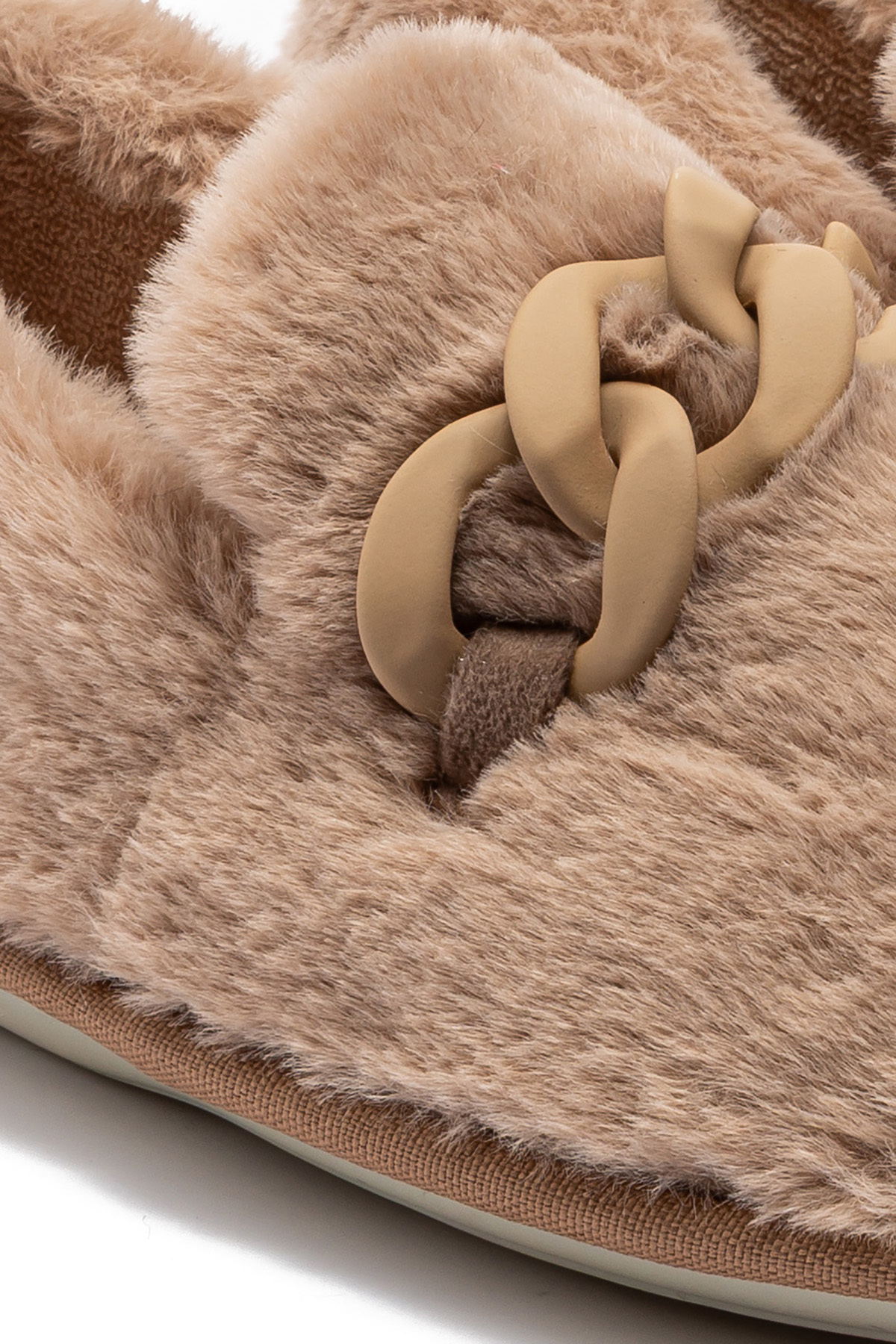 Twigy Angel Kadın Peluş Ev Ayakkabısı Bej 37/41 görsel 3
