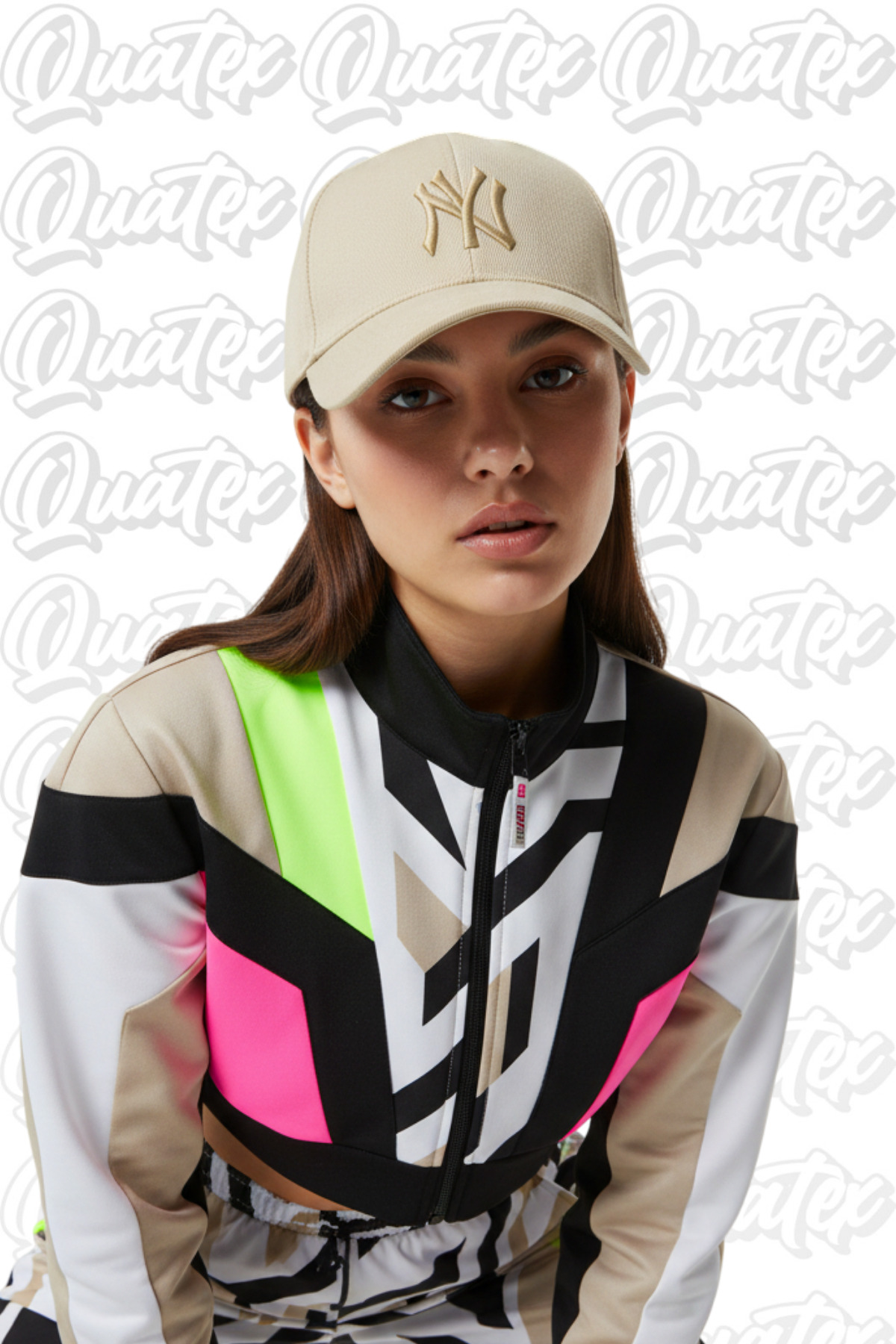 QUATEX  Ny New York Nakışlı Şapka – Krem %100 Pamuk Gabardin Unisex Model - Görsel 3