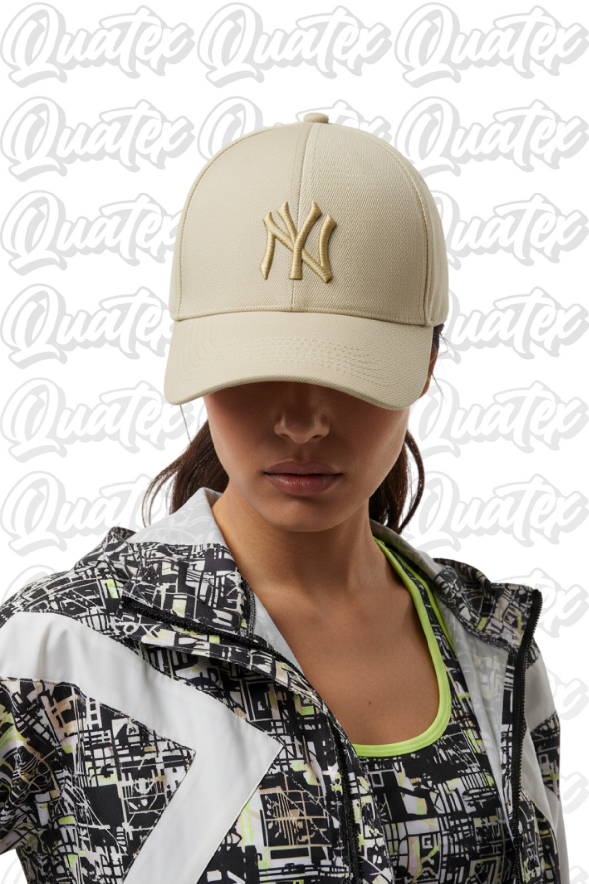 QUATEX Ny New York Nakışlı Şapka – Krem %100 Pamuk Gabardin Unisex Model