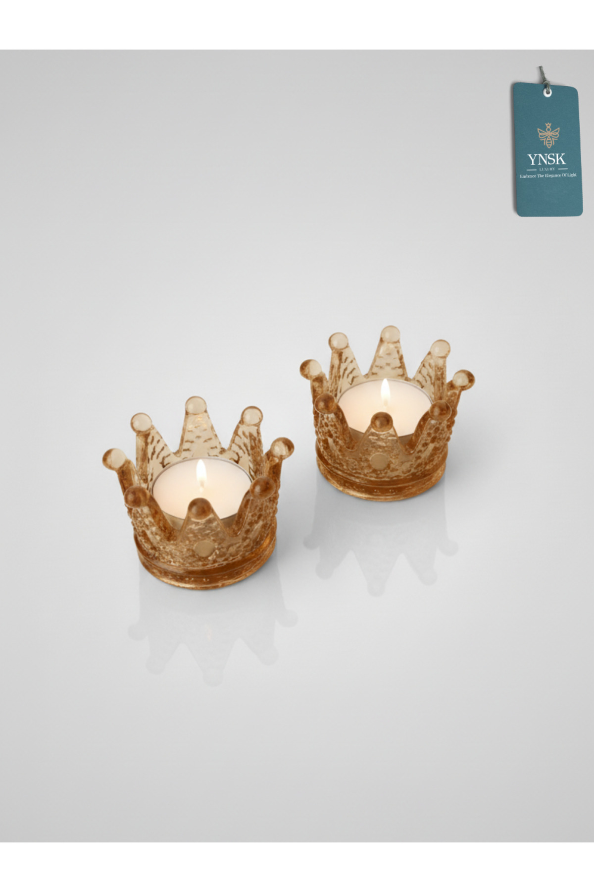 Luxury | Royal Crown | 2-Piece Candle Holder and Tealight Candle Holder