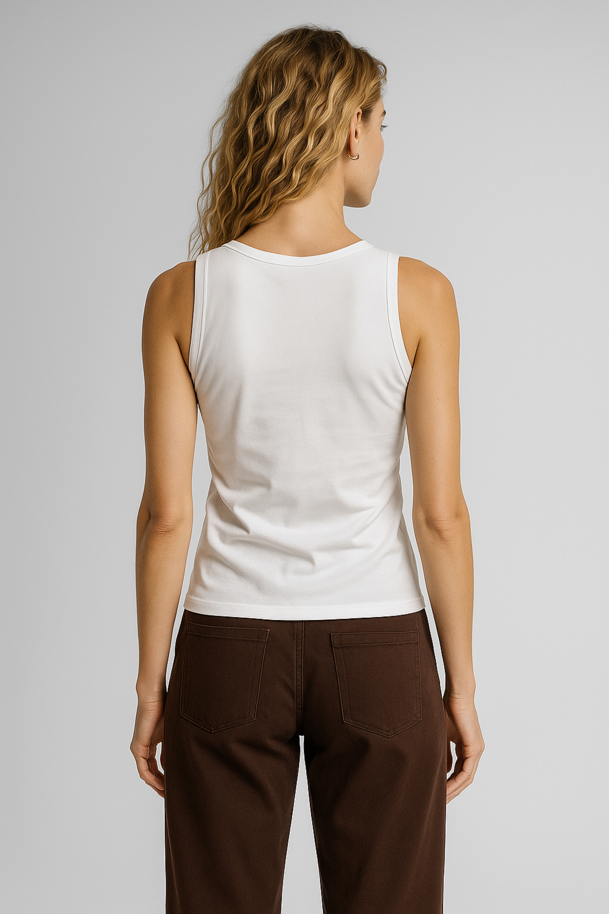 VENA  Kadın Matilda Düğme Detaylı Vücuda Oturan Atlet %100 Pamuk - Beyaz - Görsel 2