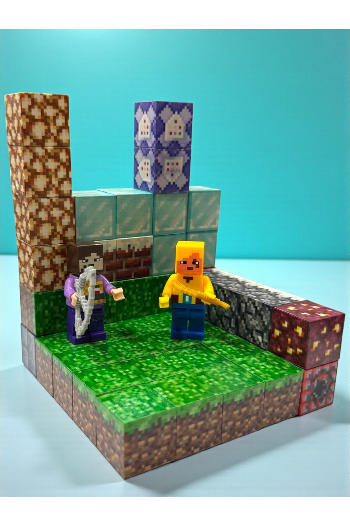 مغناطیسی آموزشی ۵۰ تکه بلوک با لوازم جانبی – بلوک‌های مغناطیسی همراه با جعبه مغناطیسی