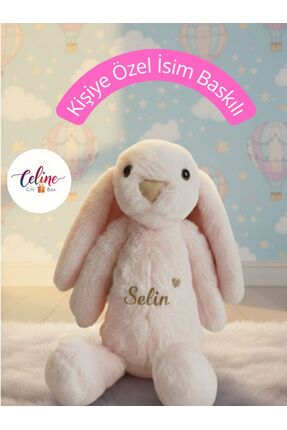 celinegiftbox İsme Özel Uyku Arkadaşı Peluş Tavşan Kişiselleştirilebilir Well...