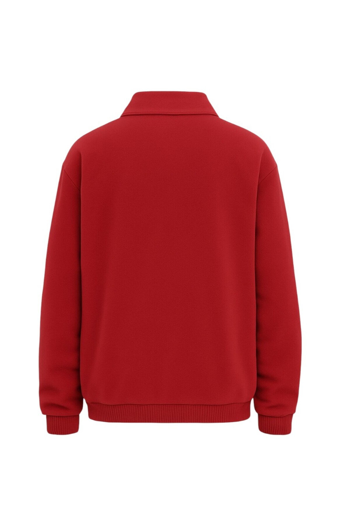 pandy Unisex Standart Fit Oversize Rahat Kesim Tüylenme Yapmayan Soğuk Geçirmez Dik Yaka Polar Sweatshirt görsel 2