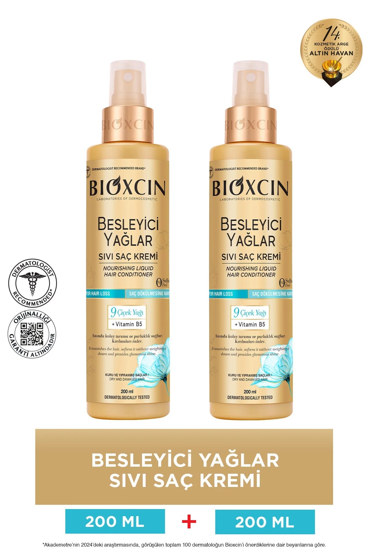 Bioxcin Besleyici Yağlar Sıvı Saç Kremi 200 ml - Sülfatsız Kuru Ve Yıpranmış Saçlar Saç Dökülme Karşıtı 2'li — 8680512633785002