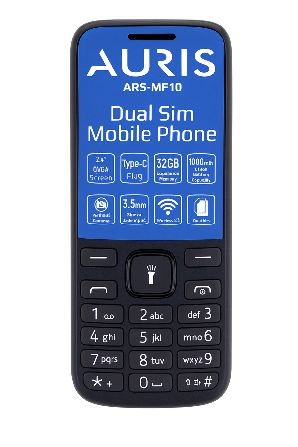 ARS-MF10 Kamerasız Tuşlu Cep Telefonu (Auris Türkiye Garantili)