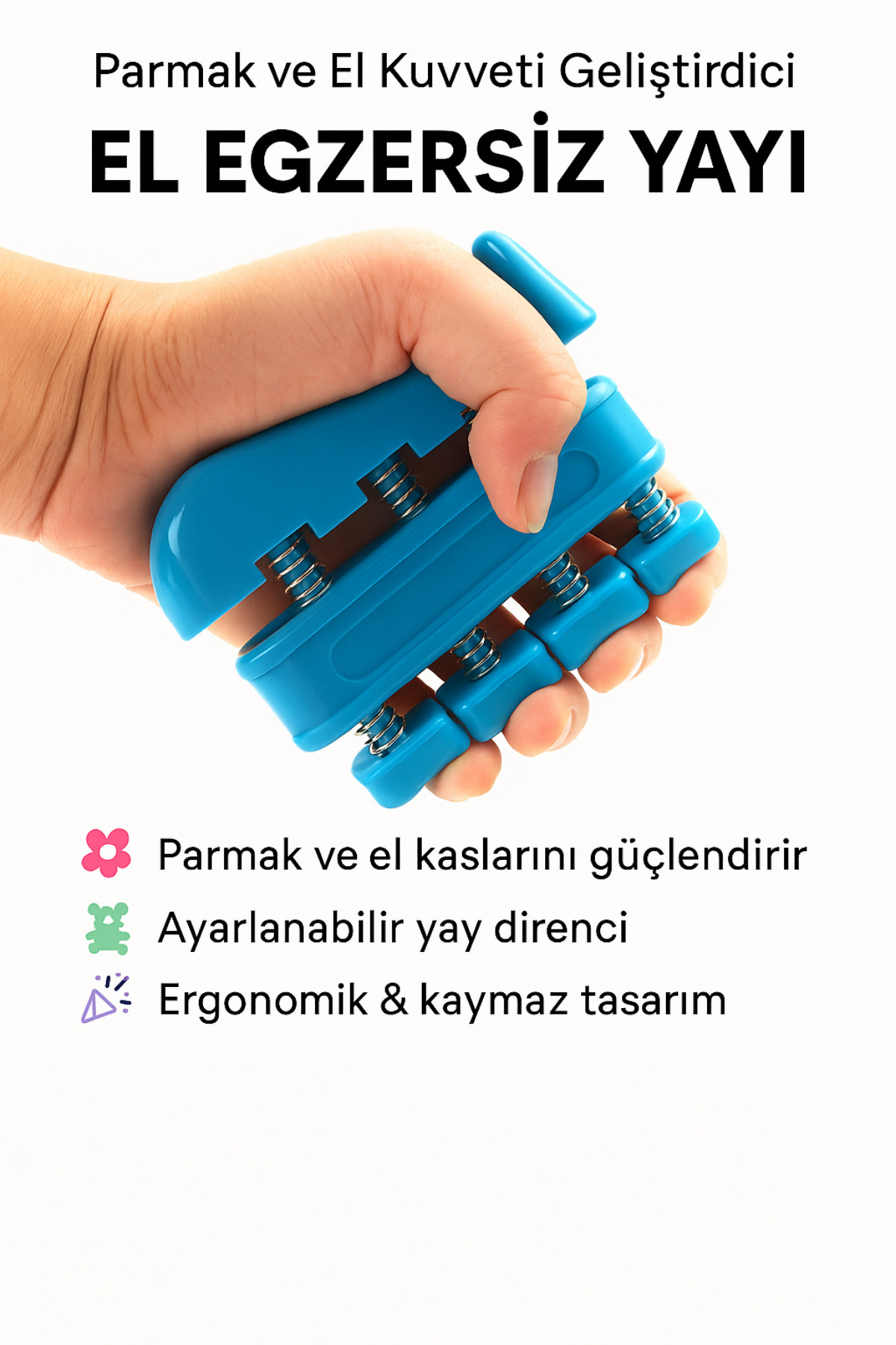 Hane Dostu El Egzersiz Yayı – Parmak ve El Kuvveti Geliştirici