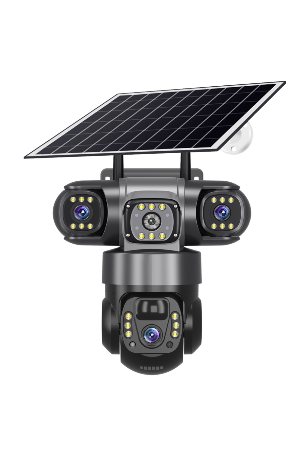 Dobest Güneş enerjisi 9mp (3+3+3) Üç Kameralı Ultrahd 4g Güneş Enerjili Akıllı Güvenlik Kamerası