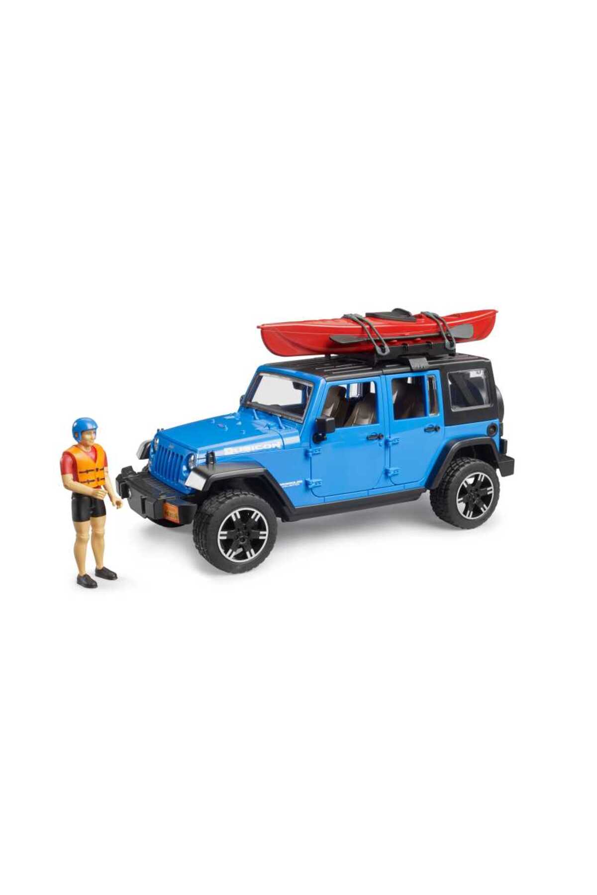 Bruder Jeep Wrangler Rubicon Unlimited Toy Car with Kayak and Figurine