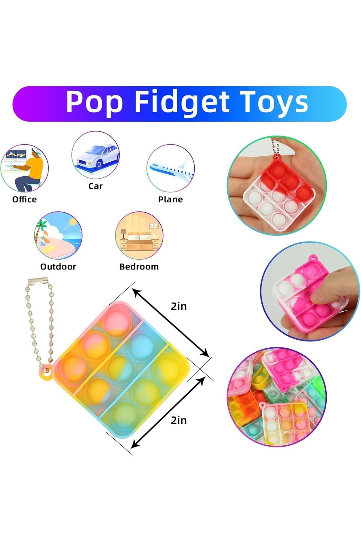 ® بسته ۶۰ عددی اسباب‌بازی‌های مینی پاپ – هدایای جشن کودکان و اسباب‌بازی‌های حسی