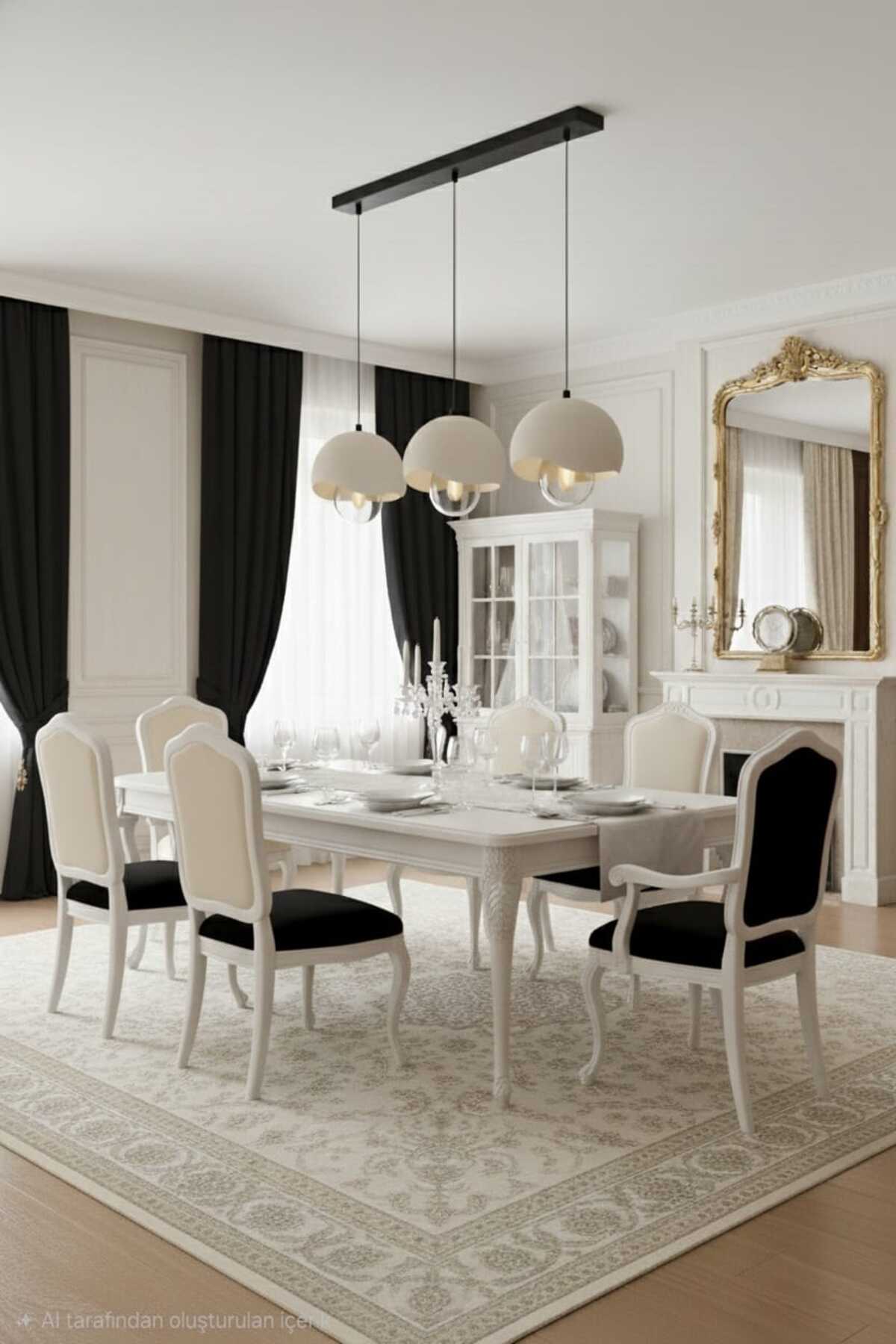 Concrete Look Scandinavian & Bohemian Style Long 3-Piece Stylish Design Pendant Chandelier (Bulb gift)