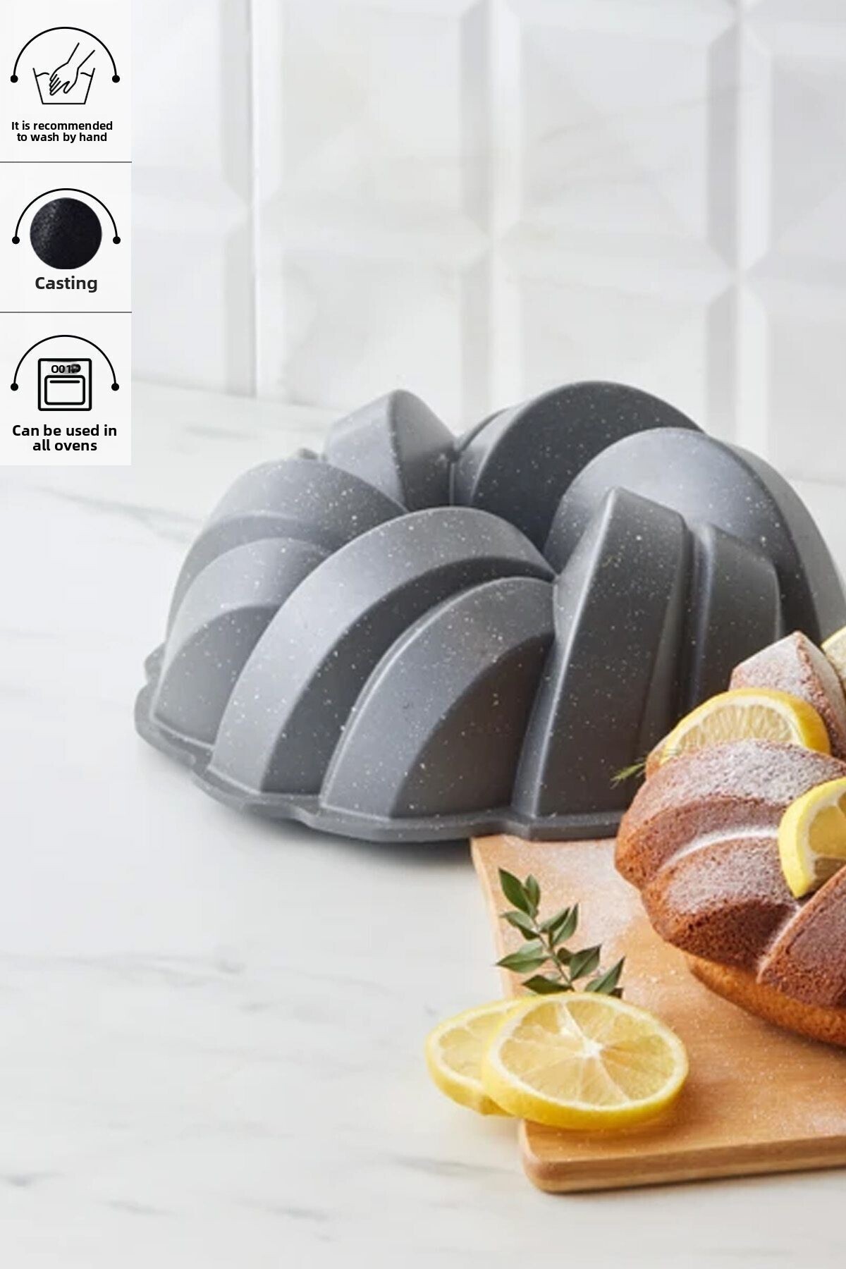 Karaca Cake Pro Knitted Cast Cake Mold Антрацит 26 см