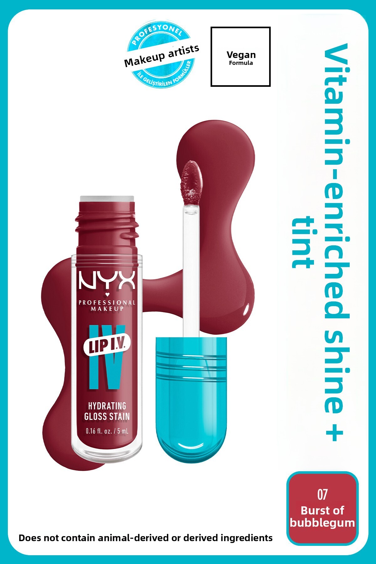 NYX Professional Makeup Lip IV Hydrating Gloss Stain, Lip Gloss, Up to  Hydra...