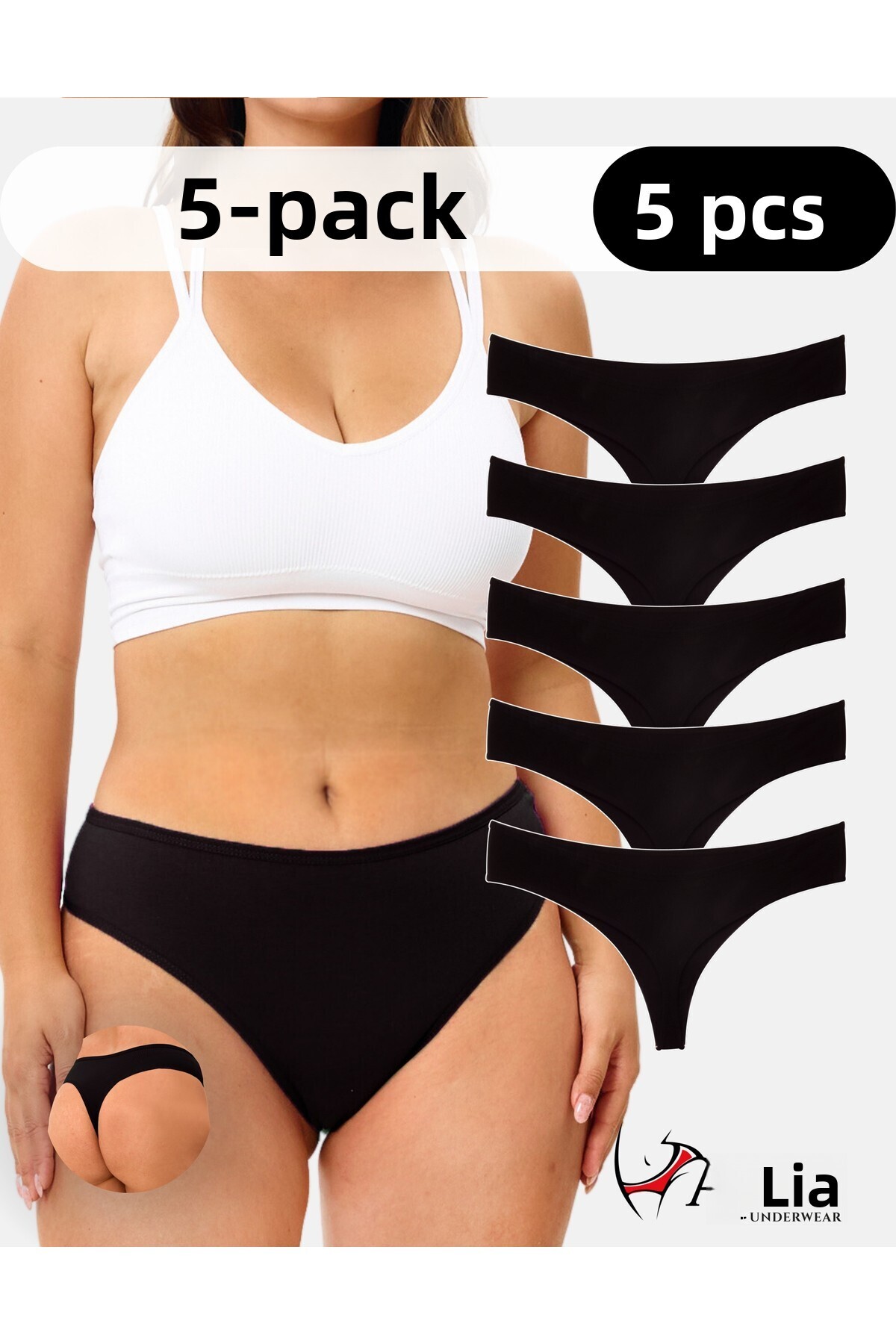 ALYA UNDERWEAR Dámske bavlnené nohavičky Bato Tang, veľká veľkosť, 5 kusov či...