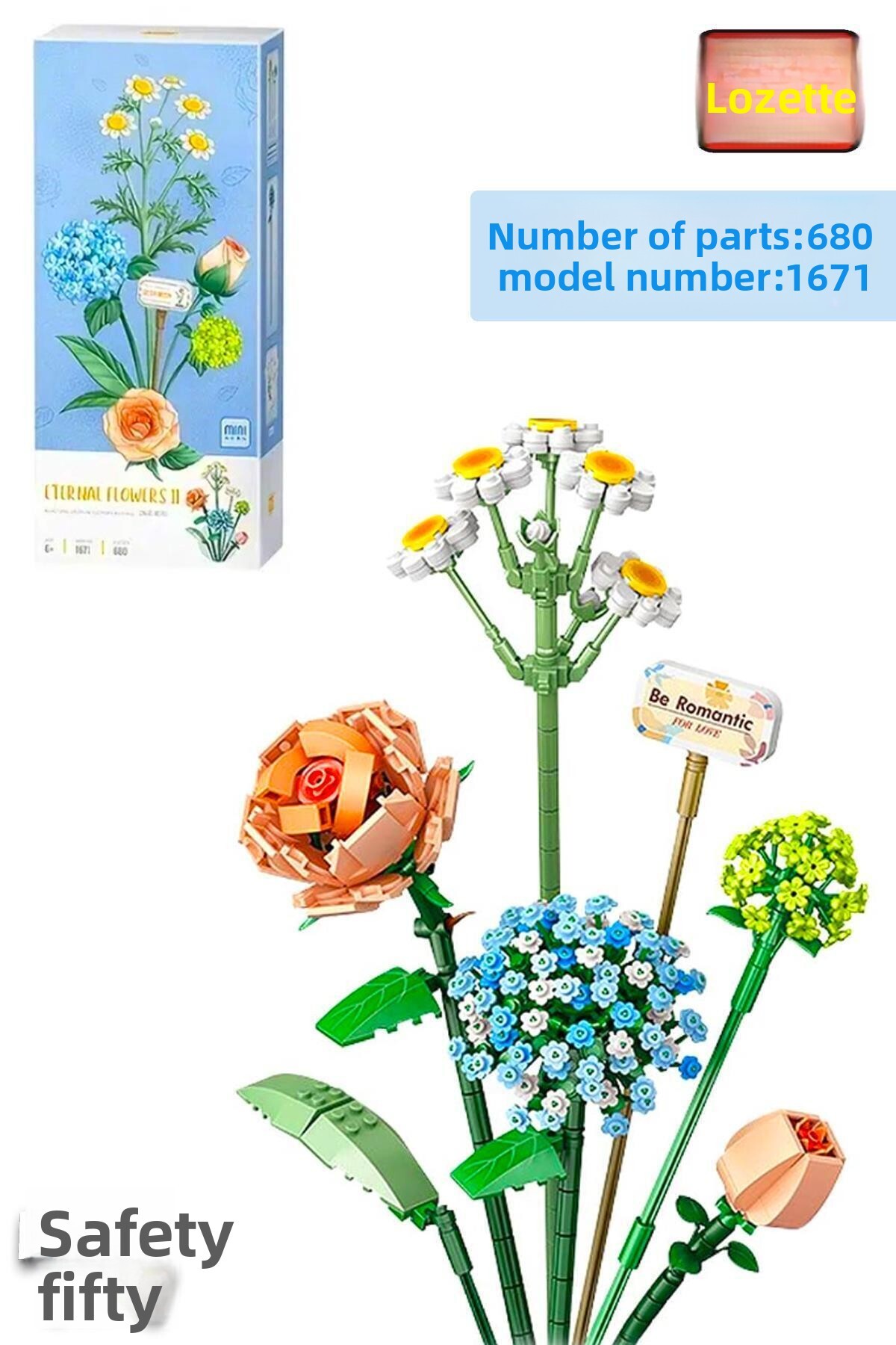لوز گل‌آرایی و کلکسیونی دسته‌گل ۶۸۰ تکه، مجموعه ساخت‌وساز مدل گل FFFLZ-1671