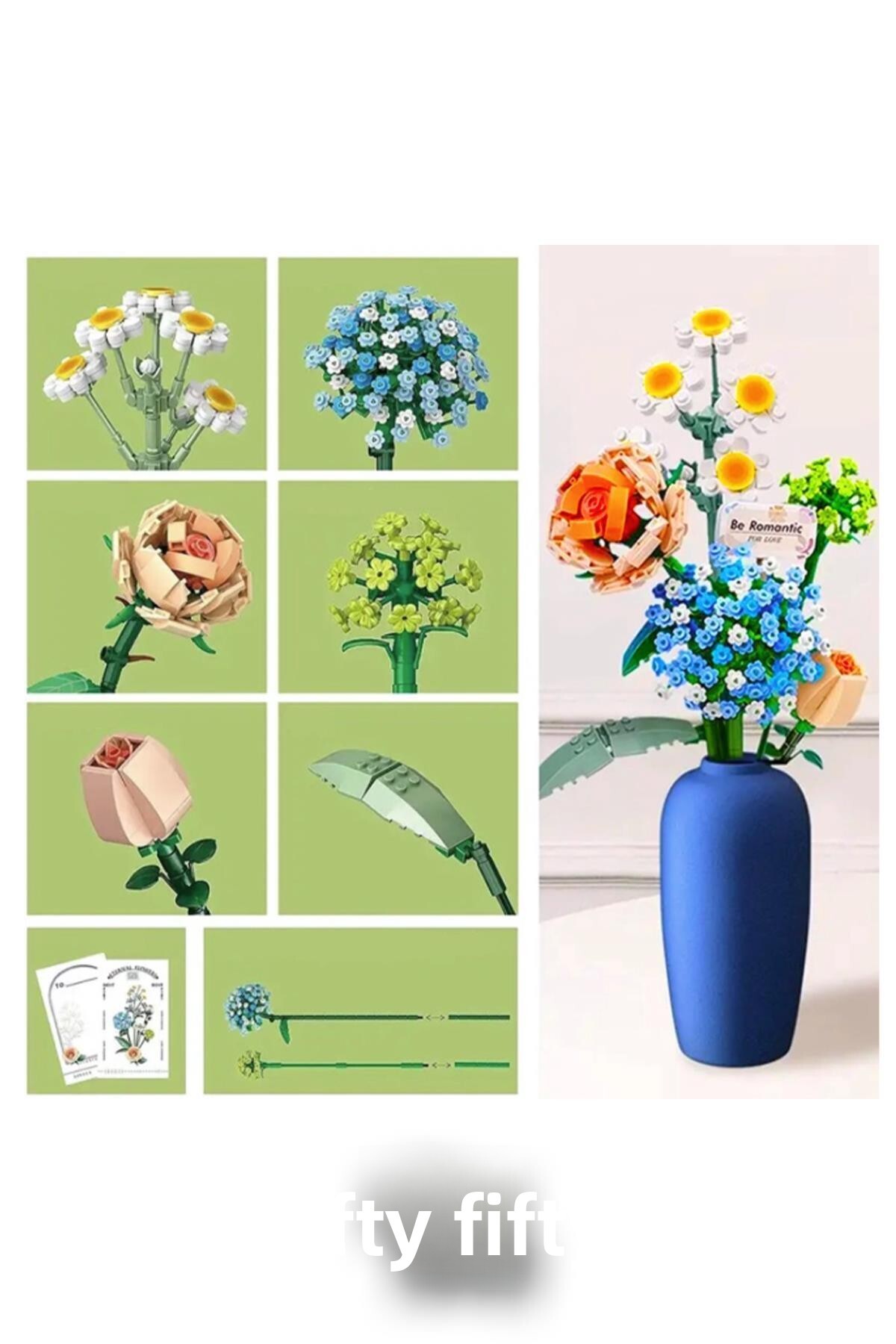 لوز گل‌آرایی و کلکسیونی دسته‌گل ۶۸۰ تکه، مجموعه ساخت‌وساز مدل گل FFFLZ-1671