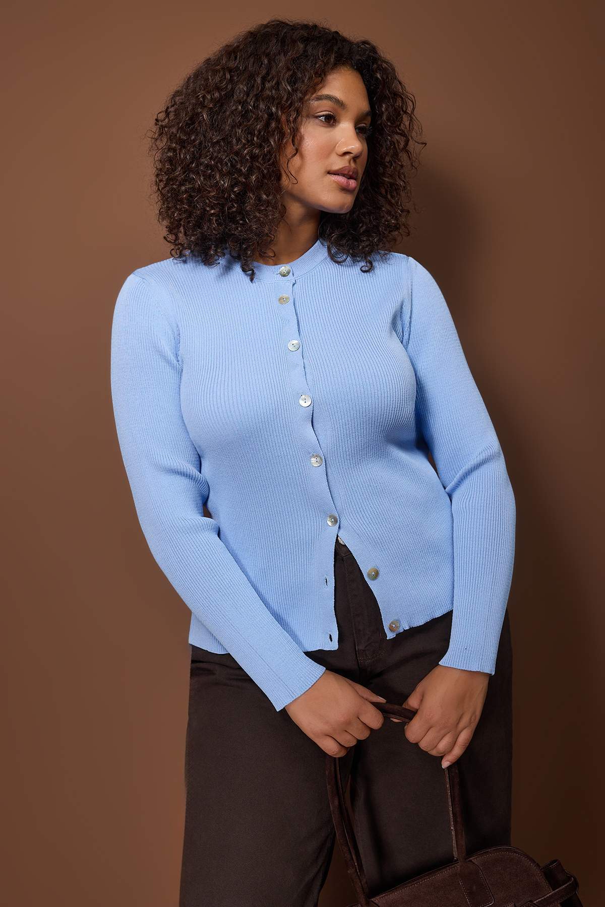 Trendyolmilla  Mavi Özel İplik Fitilli Triko Hırka TBBAW26AV00052 - Görsel 2