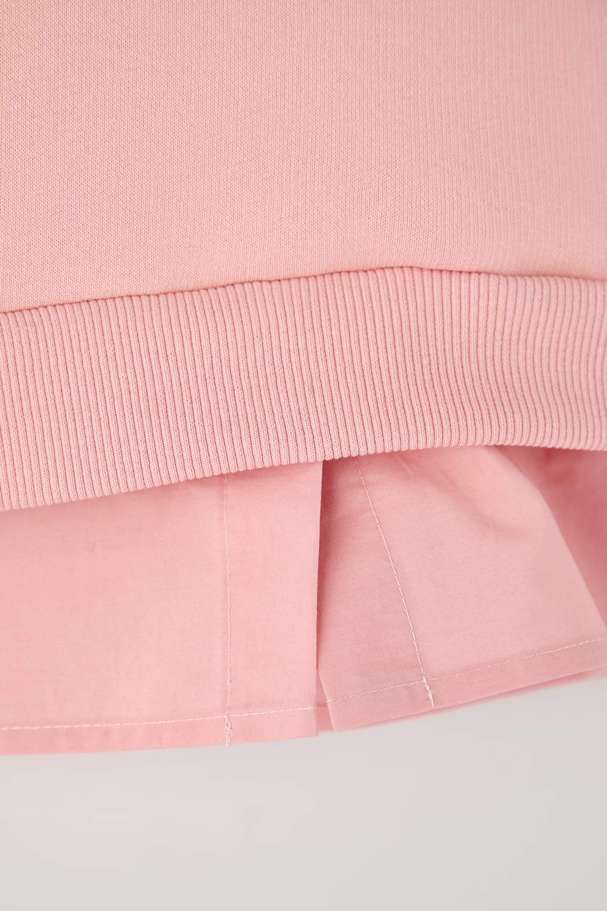 Trendyolmilla  Pembe Pamuklu Kalp Basklı Kalın/İçi Polarlı Regular Örme Kız Çocuk Sweatshirt TKDAW26SW00023 - Görsel 3