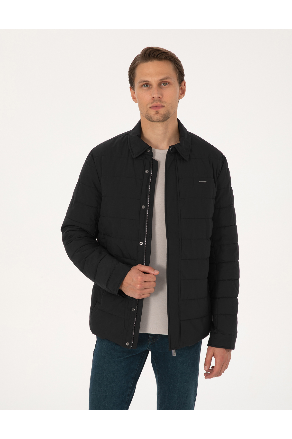 Pierre Cardin Siyah Gömlek Yaka Mont 50313938-VR046 görsel 3