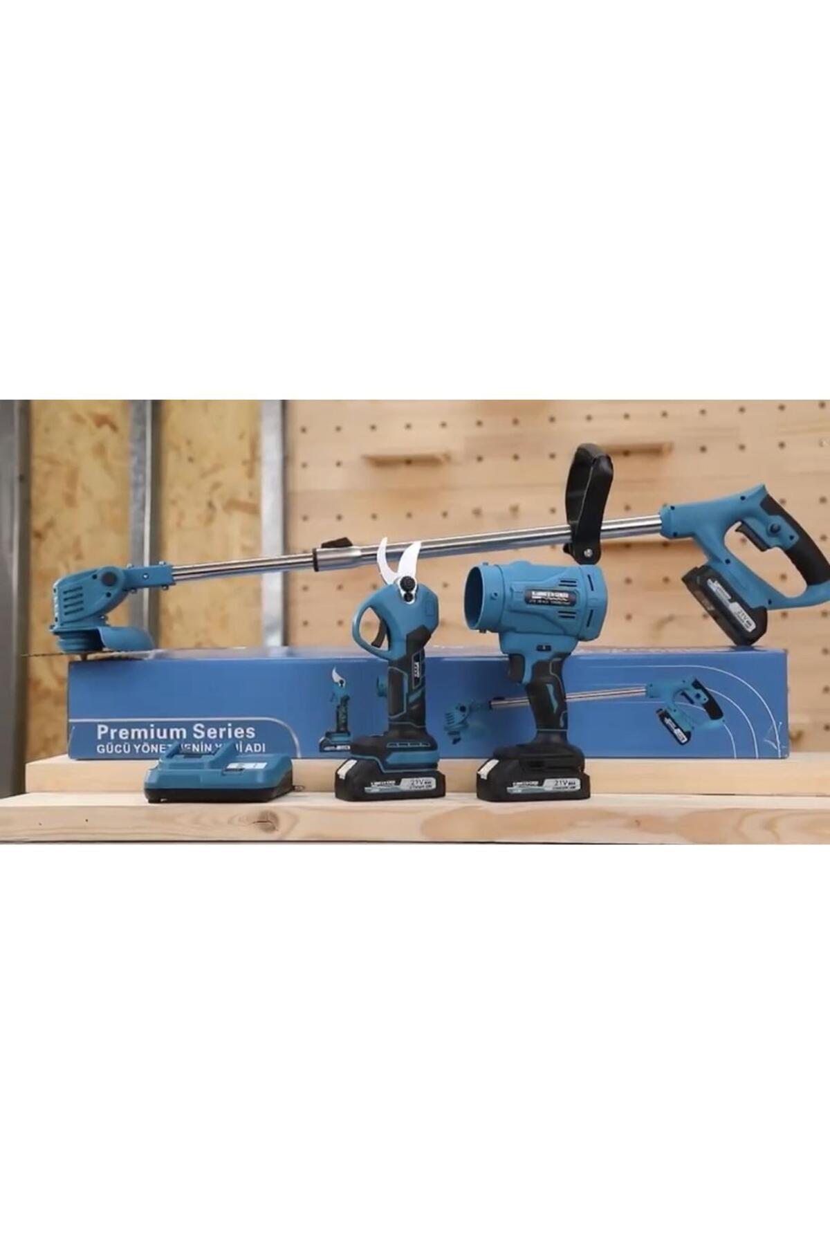 KİMMEER PLUS Profesyonel 21V Şarjlı Bahçe Seti – Tırpan, Makas