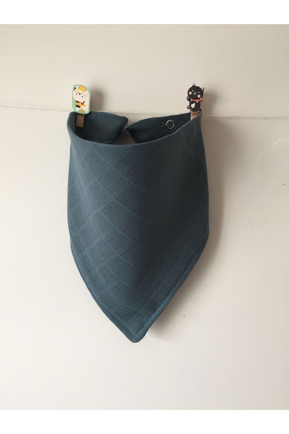 runbaby Müslin Kumaş Çıtçıtlı Bebek Salya Önlük & Fular (LACİVERT) fotoğrafı 2 (önizleme)