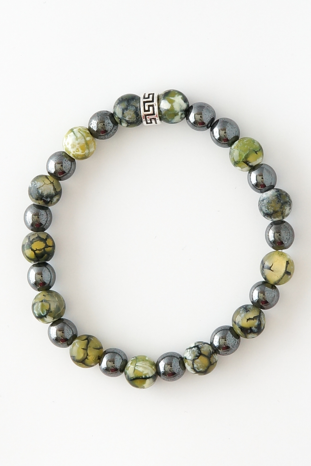Fluorite And Hematite Natural Stone Achievement Bracelet | Clear Thought And Fortitude