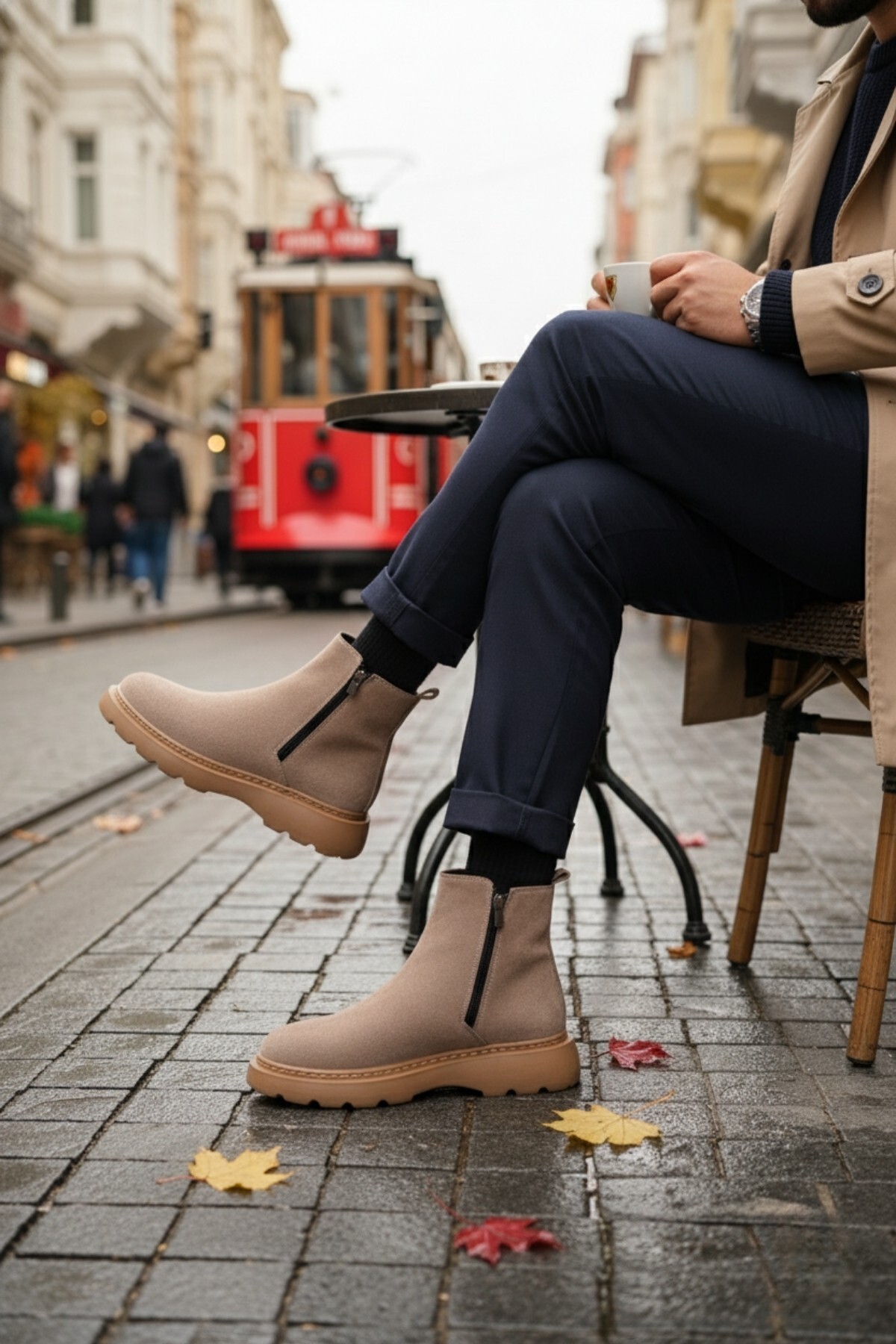 MUGGO Chelsea Hakiki Deri Çift Fermuarlı Garantili Erkek Kışlık Bot görsel 5