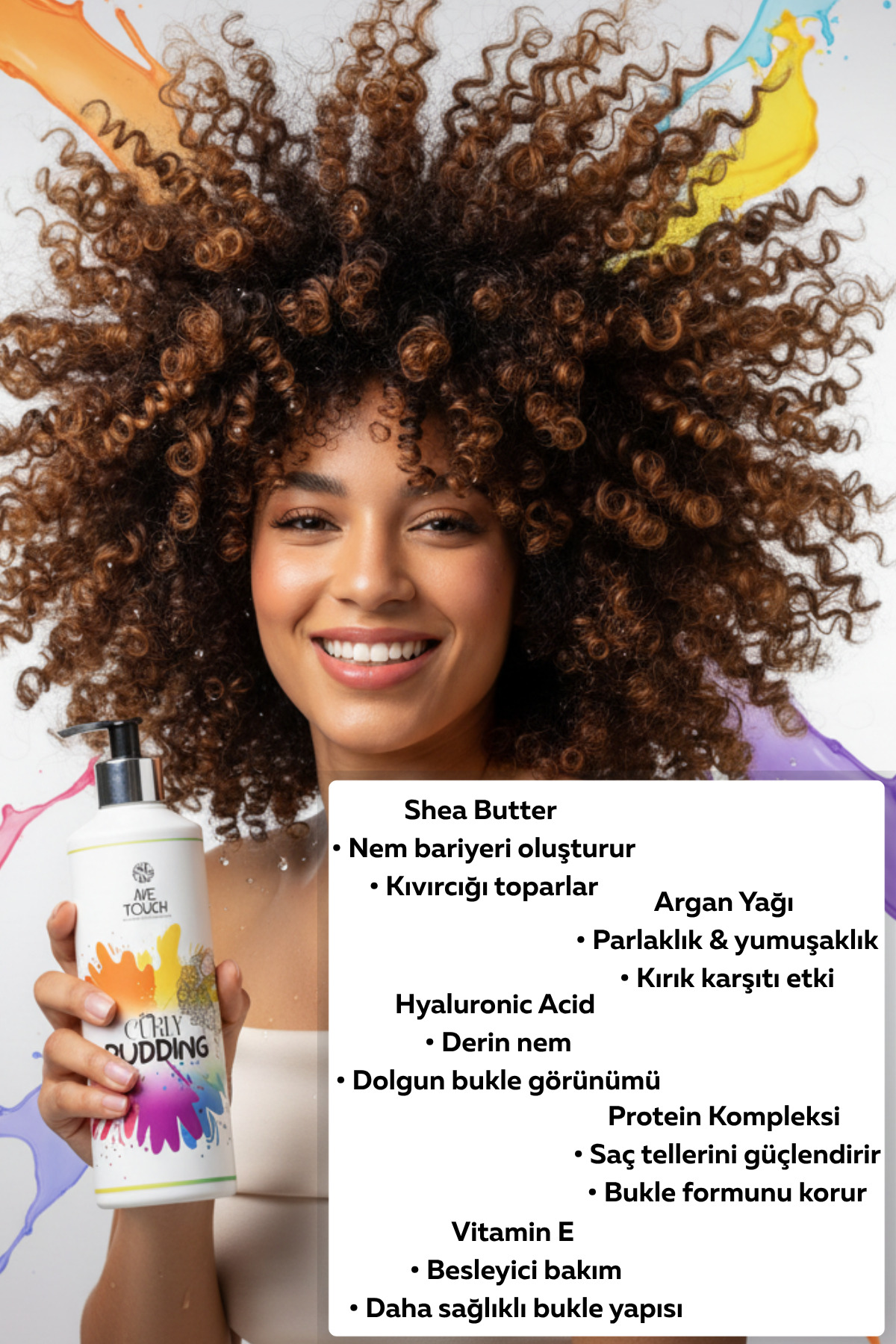 Curly Pudding - Kıvırcık Saçlar İçin Bukle Belirginleştirici Durulanmayan Saç Kremi 500 ml — 56 — تصویر 3 از 6