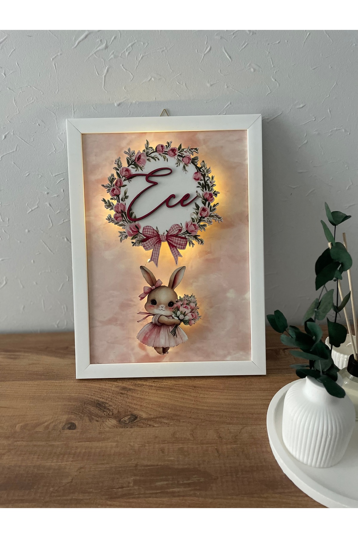 KRVTASARIM Çerçeve ledli bebek kapı süsü fotoğrafı 3 (önizleme)