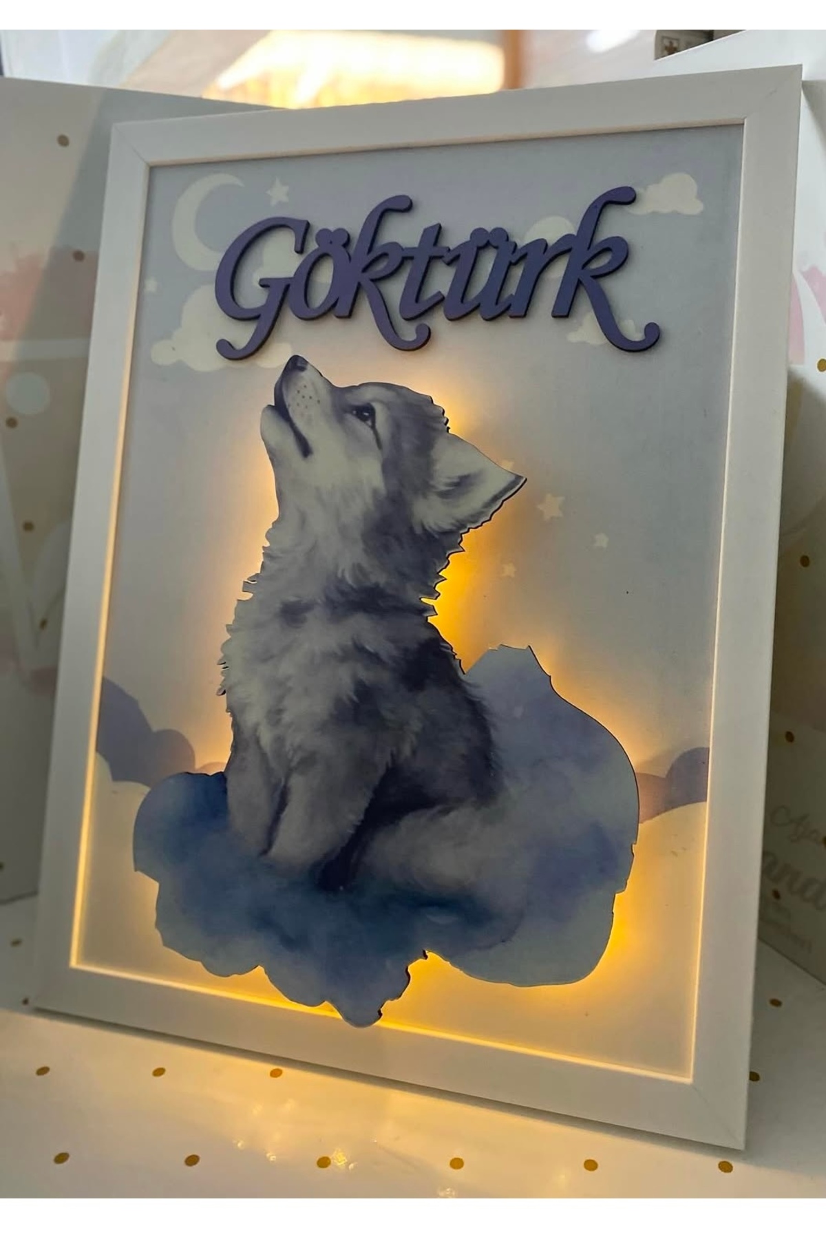 KRVTASARIM Çerçeve ledli bebek kapı süsü fotoğrafı 3 (önizleme)