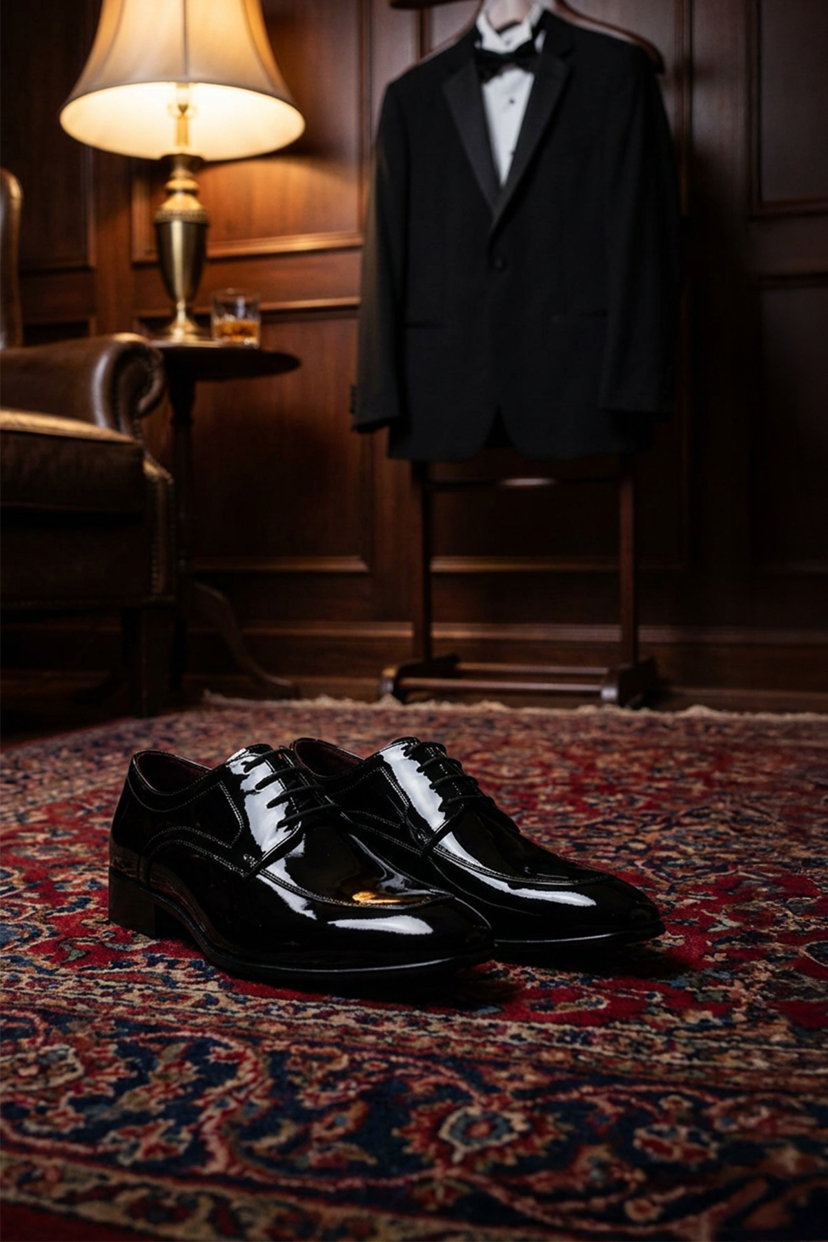 sauron  Klasik Erkek Rugan Ayakkabı Hakiki Dana astarlı Damatlık Takım Elbiseye Uygun R27 - Görsel 3