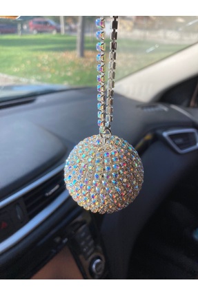 Aksesuarburda Mini Disko Topu - Kristal Dikiz Ayna Süsü – Eğlenceli Araba Aks...