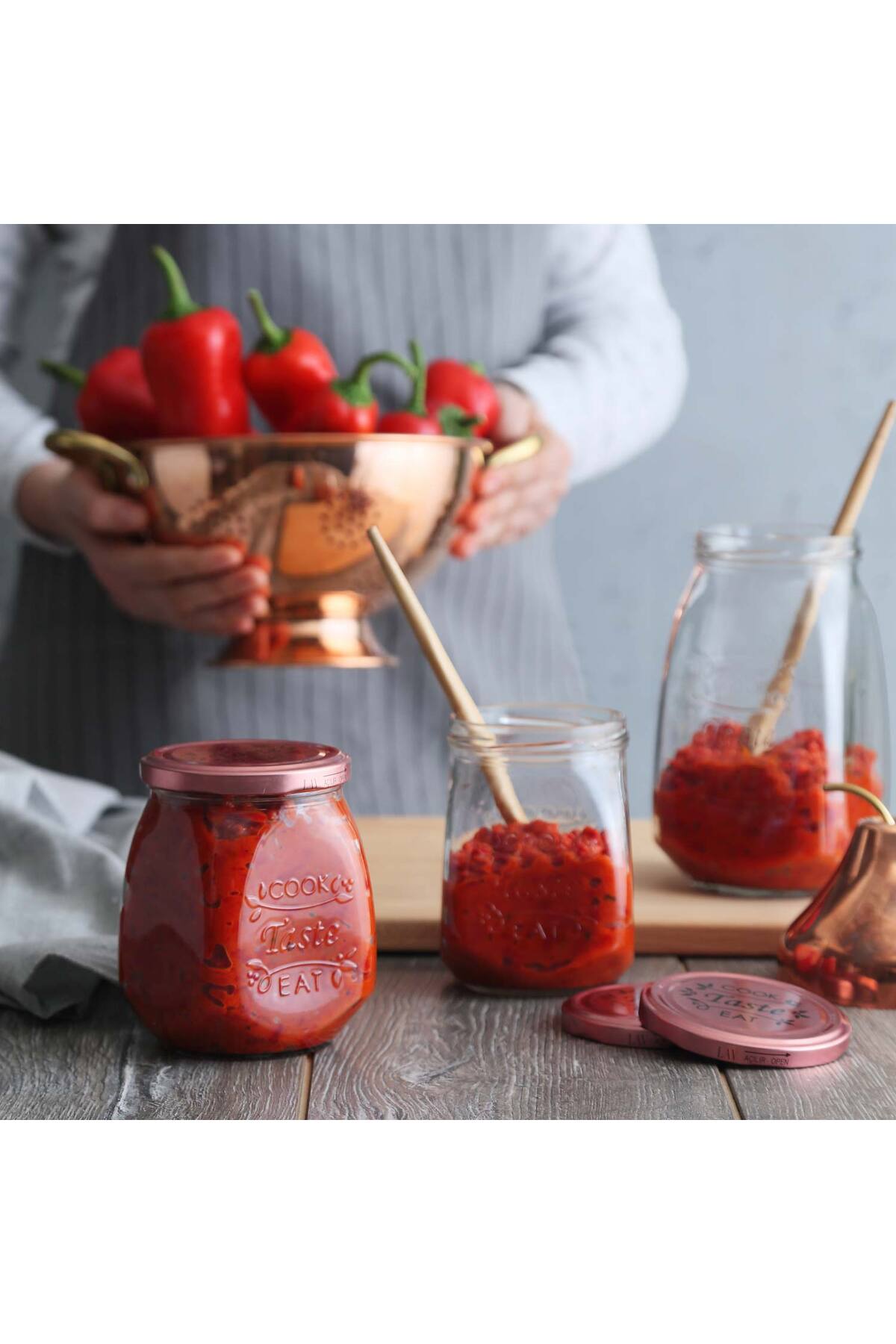 LAV Tasty Cam Kavanoz Tekli Orta Boy 550 ml Metal Kapaklı (Erzak