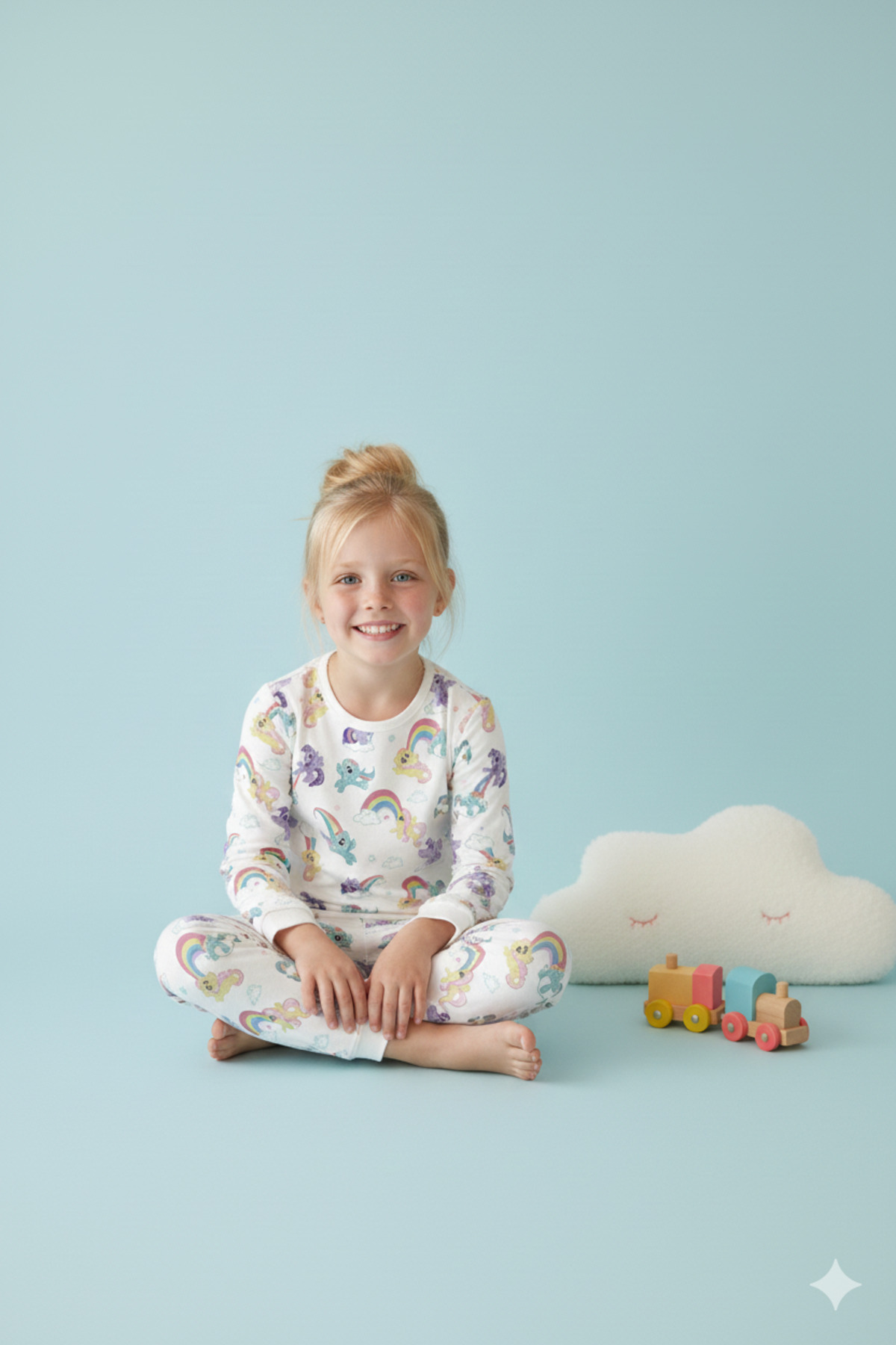 ROSAMİNA Kız Çocuk %100 Pamuklu Unicorn Desen Pijama Takımı fotoğrafı 2 (önizleme)