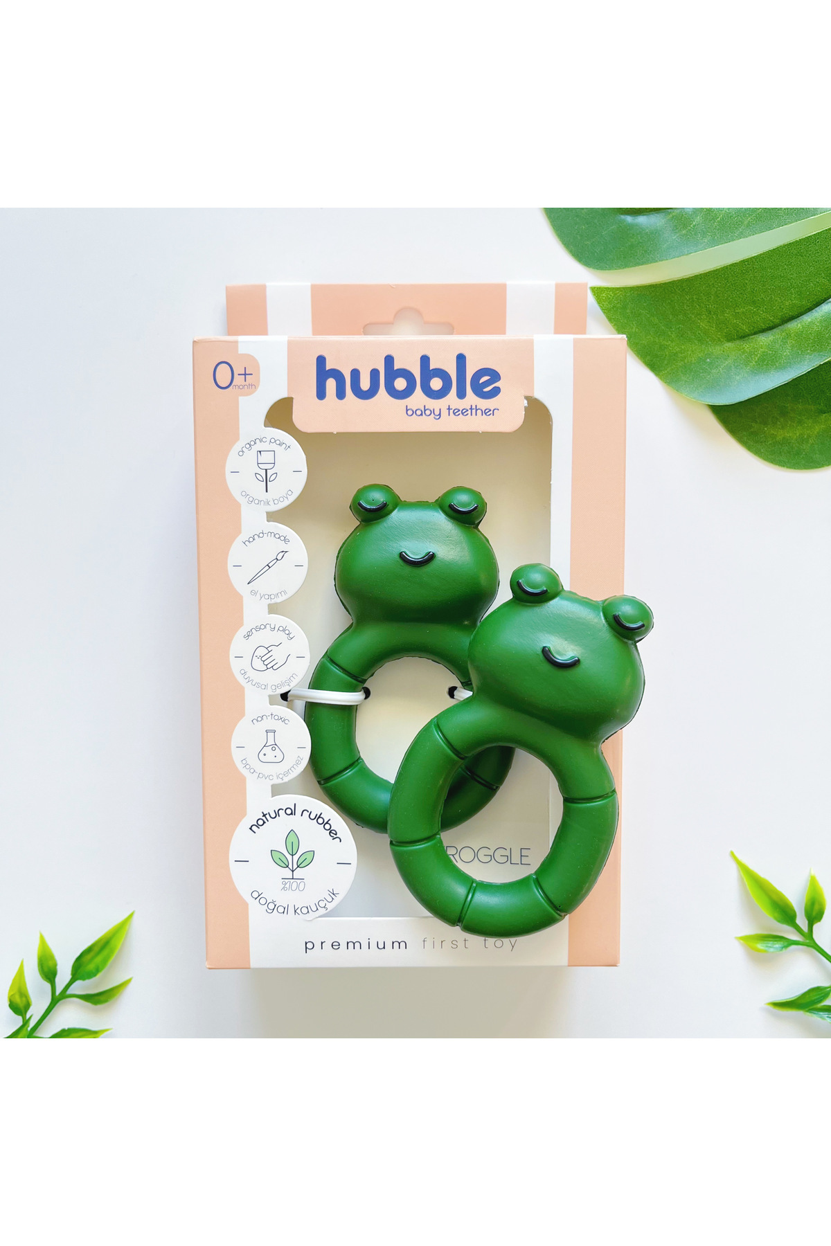 Hubble Bebek Diş Kaşıyıcı Ve Oyuncak - Kurbağa Halkalı Dişlik (%100 DOĞAL KAUÇUK) fotoğrafı 5 (önizleme)