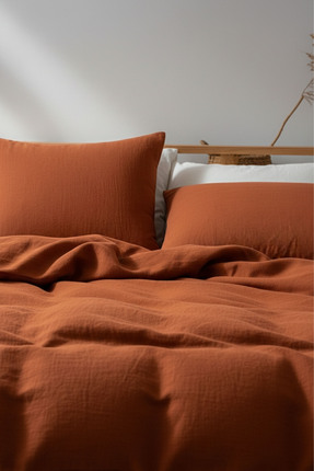 JOJOMIA Lona 2'li Keten Yastık Kılıfı 50x70 Kiremit