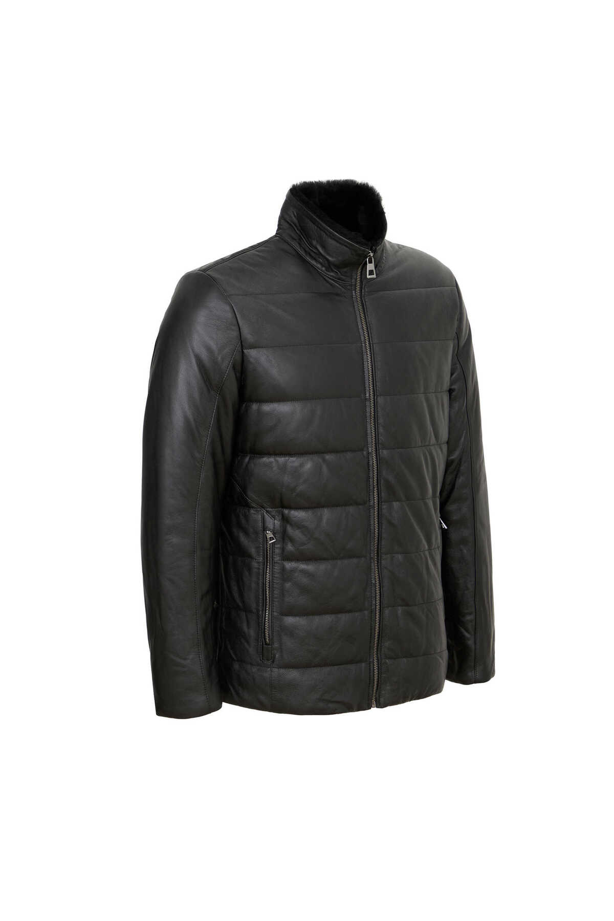 Tergan  Siyah Hakiki Deri Erkek Deri Mont - E23KKM310512-Q3H - Görsel 2