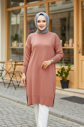 Neva Style Gül Kurusu Tesettür Kazak Tunik 17203GK