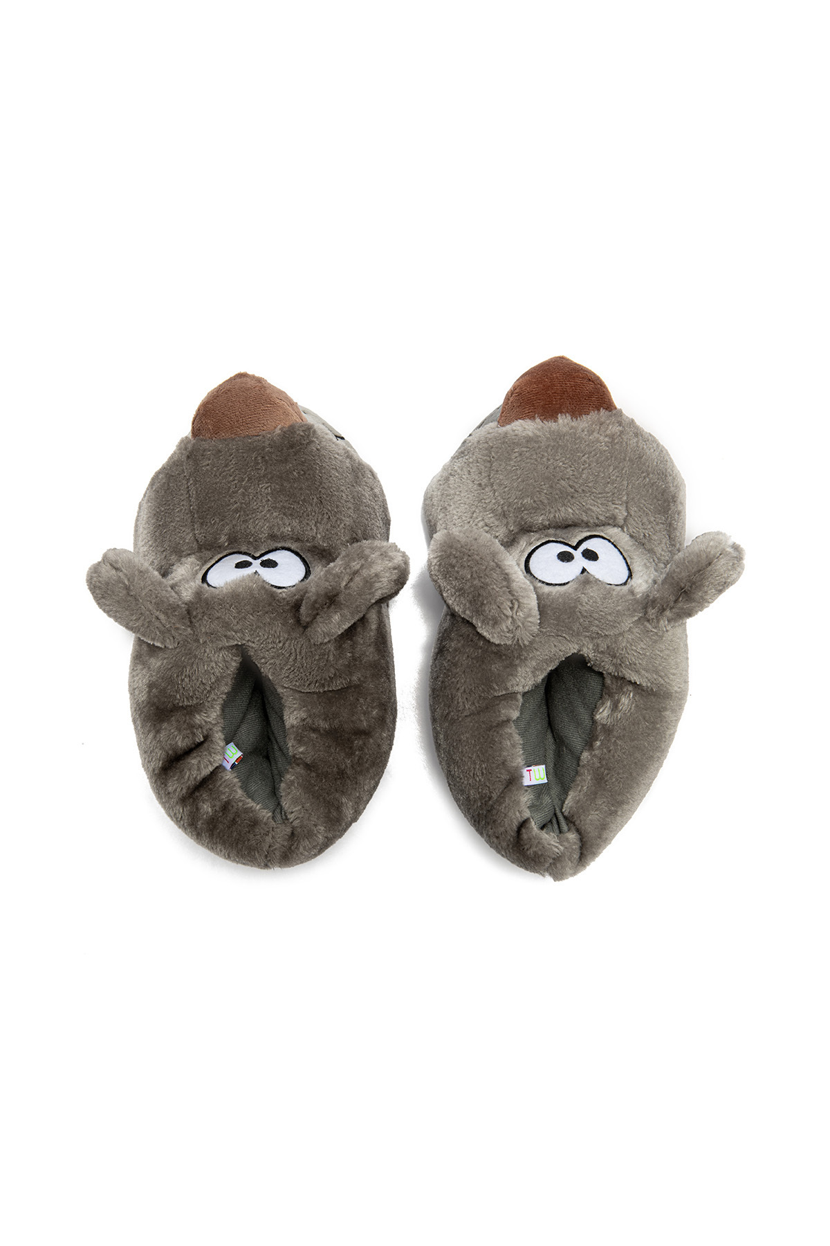 Twigy Fibert Erkek Hayvanlı Panduf Gri 41/46 görsel 3