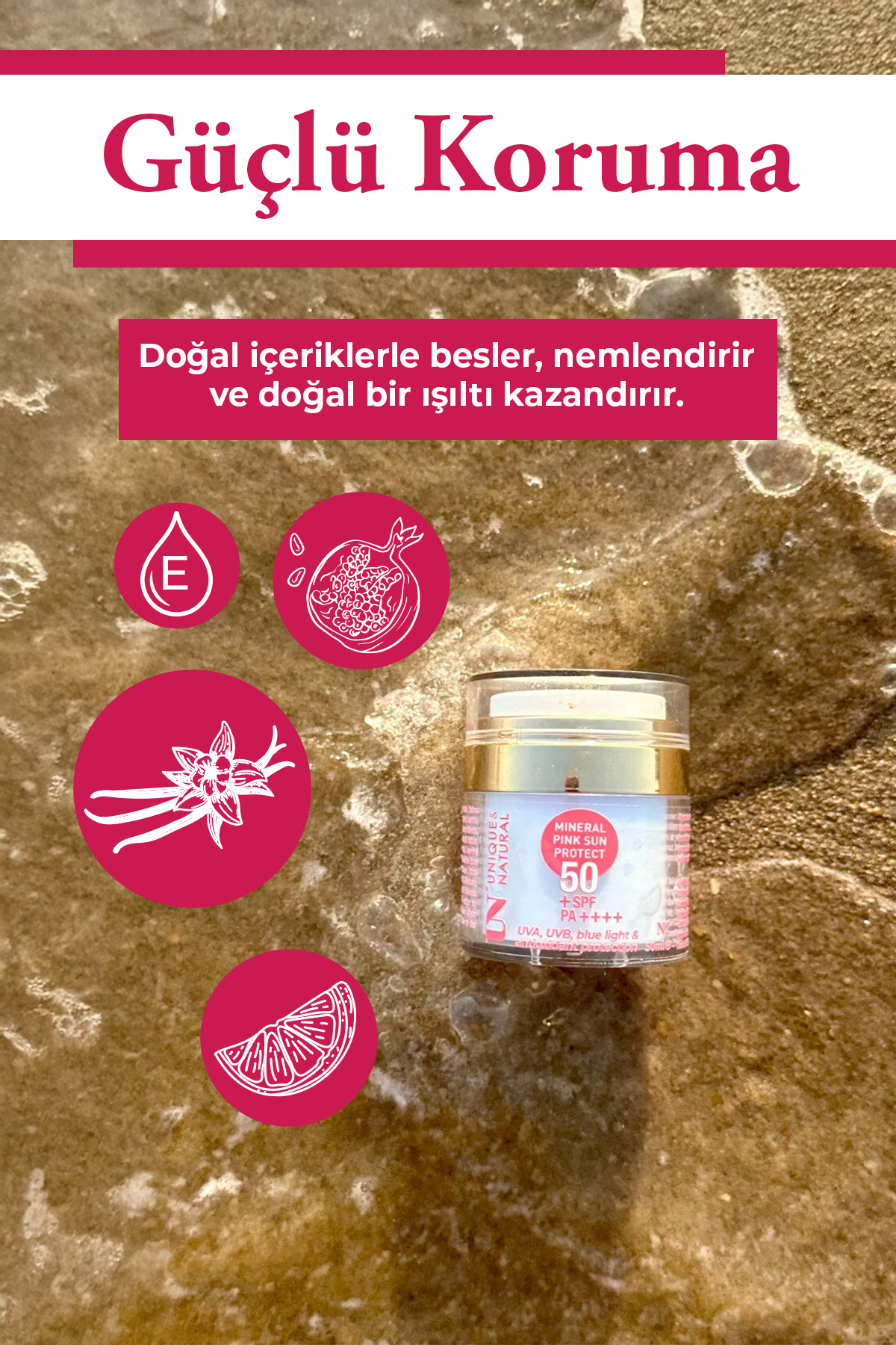 کرم ضد آفتاب مینرال پینک با SPF 50 — 8684298952443 — تصویر 4 از 6
