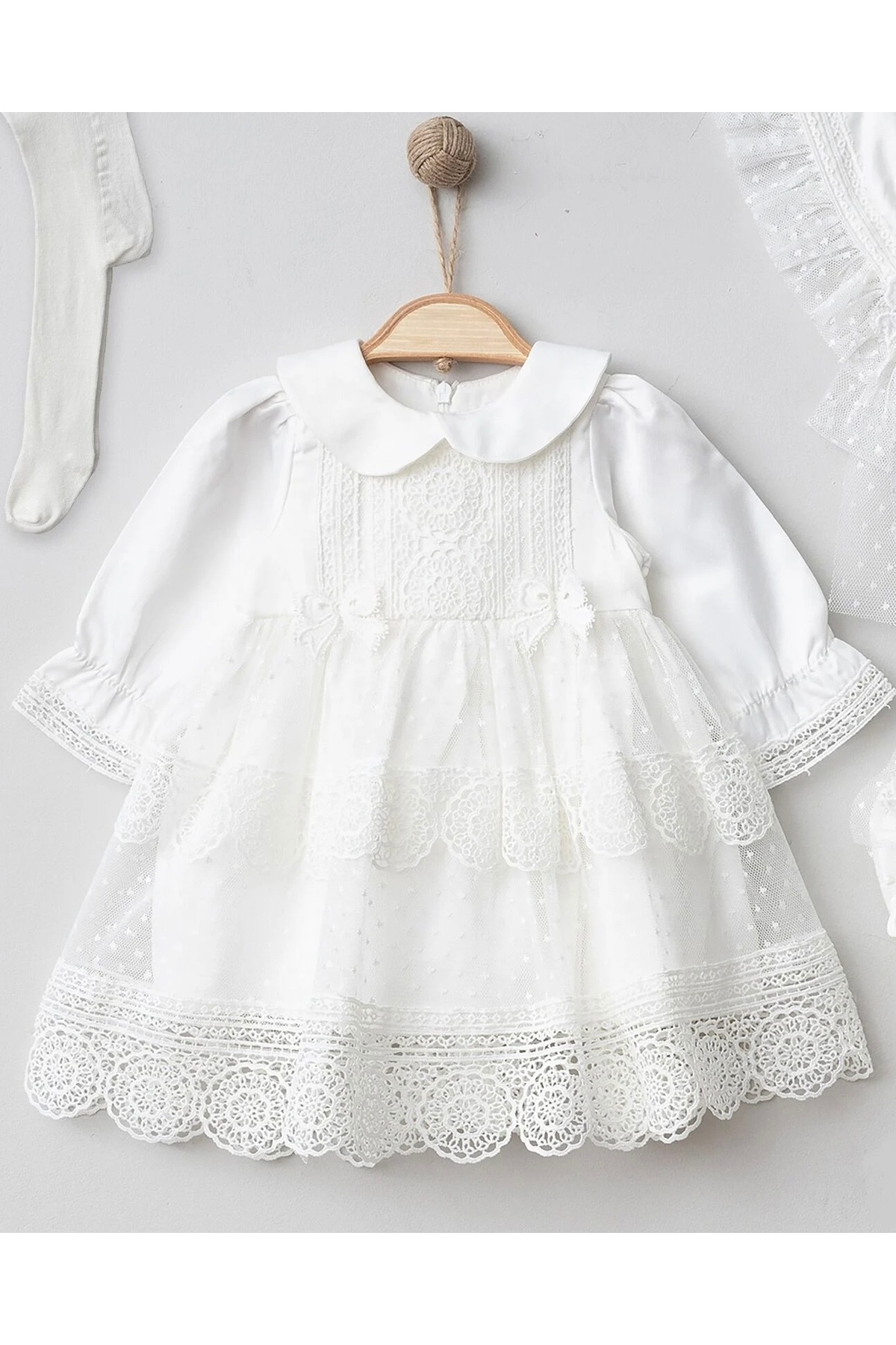 Mert Baby Angela 4'lü Lüx Mevlüt Seti %100 Pamuk Yenidoğan Kız Bebek fotoğrafı 3 (önizleme)