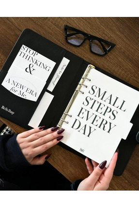 BE SO BUSY 2026 Premium A5 Deri Kapaklı Organizer Ajanda – Siyah