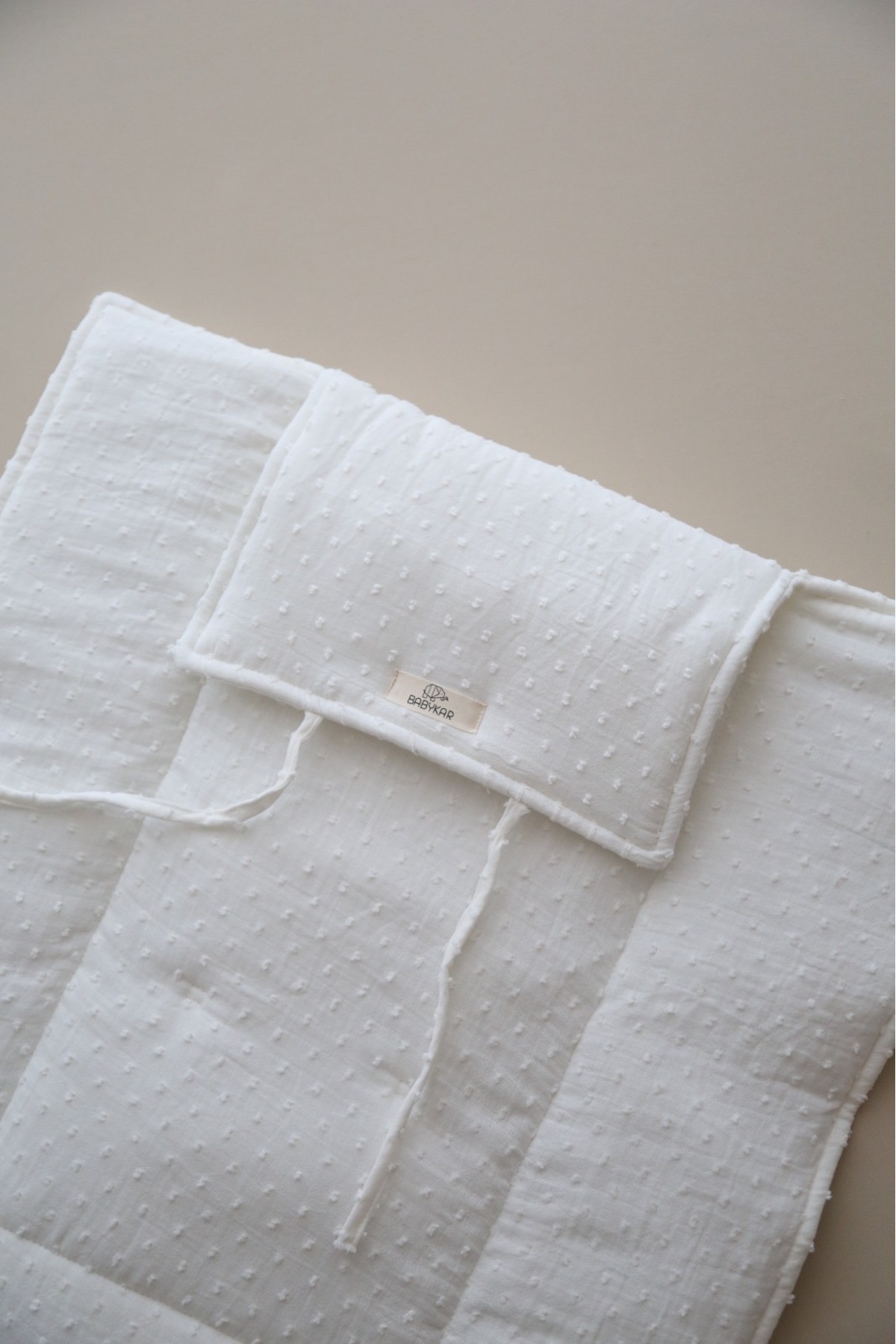 BabyKAR Alt Açma Matı, Bakım Çantası ve Bez Çantası Set Ponponlu Müslin fotoğrafı 3 (önizleme)