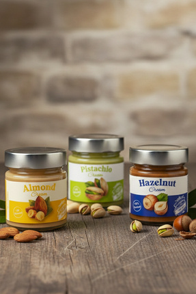 Frapella Antep Fıstık Kreması, Badem Kreması, Fındık Kreması 3 Adet X 220 Gr.